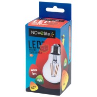 Bec LED Filament A60 4W E27 2700K Alb Cald - Novelite - vedere laterala