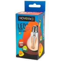 Bec LED Filament A60 8W E27 2200K Auriu - Novelite - vedere laterala