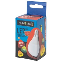 Bec LED Sferic 7W E14 3000K Alb Cald - Novelite - detaliu