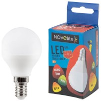 Bec LED Sferic 7W E14 3000K Alb Cald - Novelite - ambalaj