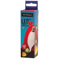 Bec LED Flacara 5W E14 3000K Alb Cald Mat - Novelite - vedere laterala