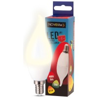 Bec LED Flacara 5W E14 3000K Alb Cald Mat - Novelite - detaliu