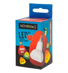 Bec LED Spot 5W E14 3000K Alb Cald MAT - Novelite