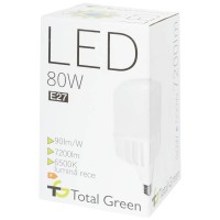 Bec LED T154 80W E27 6500K Alb Rece - Total Green - vedere laterala