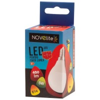 Bec LED sferic 5W E14 3000K Alb Cald - Novelite - vedere laterala