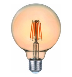 Bec LED Filament G95 6W E27 2200K Auriu - Novelite