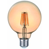 Bec LED Filament G95 6W E27 2200K Auriu - Novelite