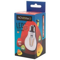 Bec LED Filament A60 8W E27 2700K Alb Cald - Novelite - vedere laterala