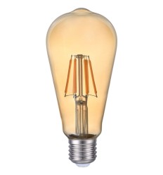 Bec LED filament ST64 6W E27 2200K auriu - Novelite
