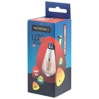 Bec LED filament ST64 6W E27 2200K auriu - Novelite - vedere laterala