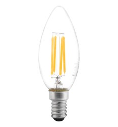 Bec LED filament lumanare 4W E14 6500K clar - Novelite