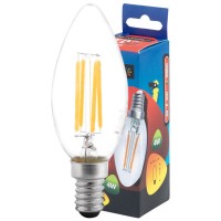 Bec LED filament lumanare 4W E14 6500K clar - Novelite - detaliu
