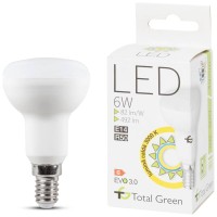 Bec LED Spot R50 6W E14 3000K Alb Cald MAT - Total Green - ambalaj