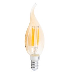 Bec LED Lumanare Flacara 4W E14 2200K Auriu - Total Green