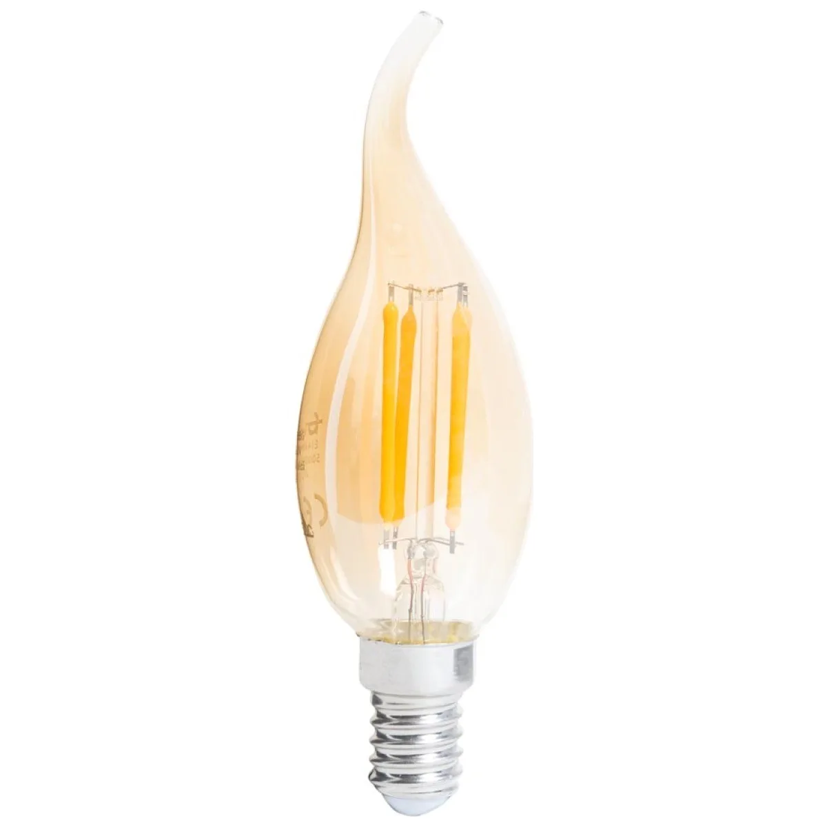 Bec LED Lumanare Flacara 4W E14 2200K Auriu - Total Green