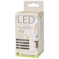 Bec LED Filament A60 4W E27 2700K Alb Cald - Total Green - detaliu