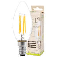 Bec LED Filament Lumanare 4W E14 6500K Clar - Total Green - ambalaj