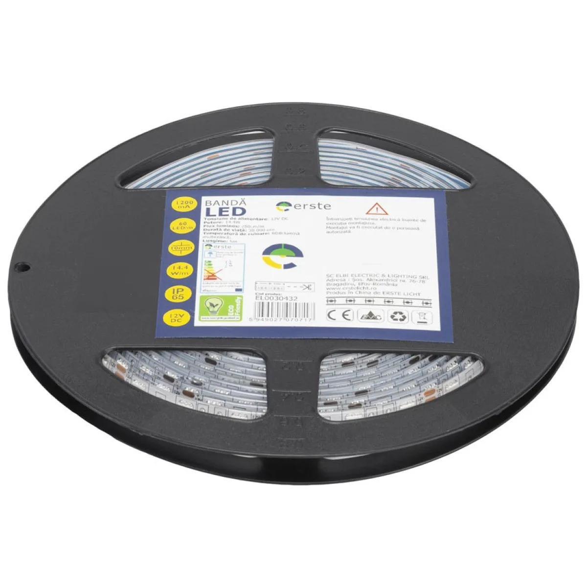Banda LED RGB 14.4W/m 12V SMD5050 IP65 60LED/m 5m