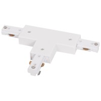 Conector T Sina Clasica Alb IP20 Novelite, PVC+Cupru - vedere laterala