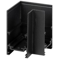 Conector Colt Orizontal 90 grade Sina Magnetica Aparenta Negru IP20 - NOVELITE - vedere laterala