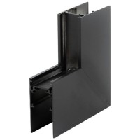 Conector colt exterior vertical 90 grade sina magnetica aparenta negru NOVELITE - vedere laterala