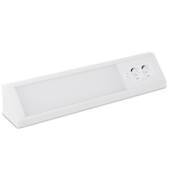 Corp Liniar Mobilier LED cu 2 Prize si Intrerupator 10W 6400K IP40 - NOVELITE