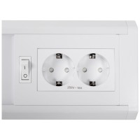Corp Liniar Mobilier LED cu 2 Prize si Intrerupator 10W 6400K IP40 - NOVELITE - detaliu