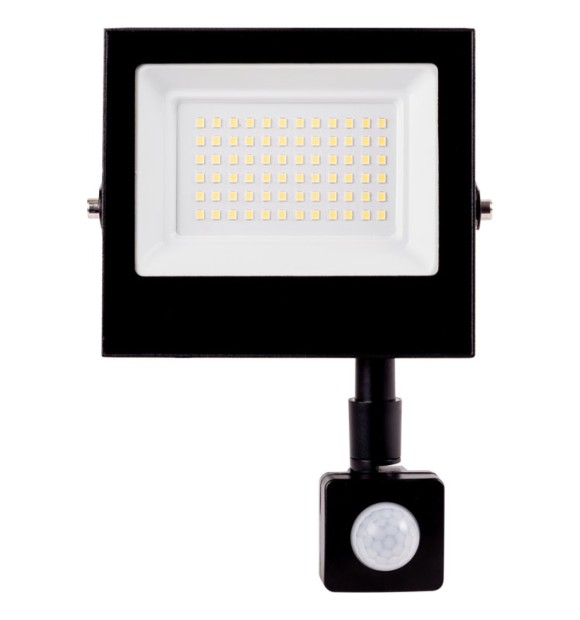 Proiector LED cu Senzor 50W 6400K IP65 Negru - Homelight