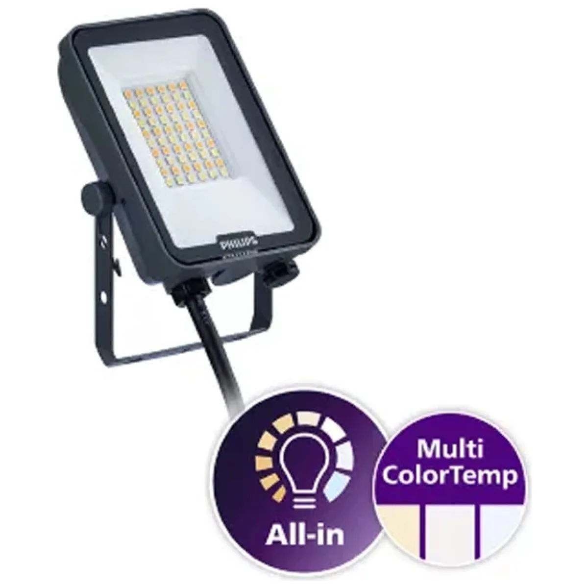 Proiector LED 30W 3CCT IP65 BVP167 Philips, gri, 3300-3600 lm