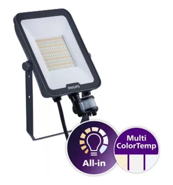 Proiector LED cu Senzor Philips 50W 3CCT IP65 BVP167