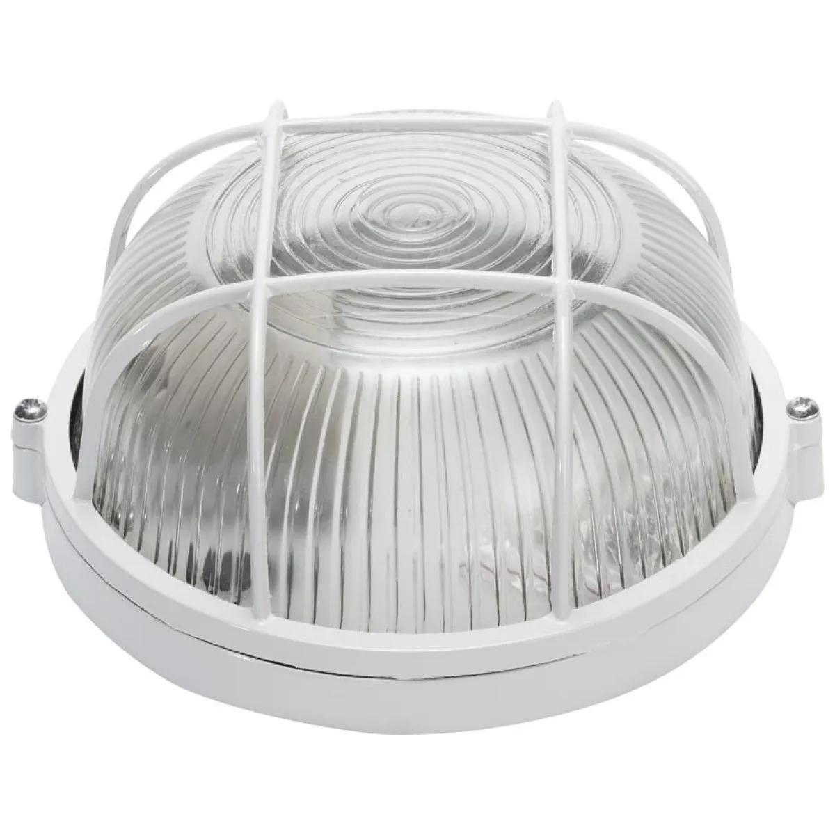Corp BAT E27 Rotund Alb IP54 Dispersor Opal Sticla cu Grilaj - NOVELITE