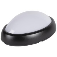 Corp BAT LED Oval Negru IP65 12W 3000K Dispersor Opal Novelite - vedere laterala