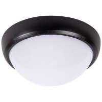 Corp BAT LED Rotund Mare Negru IP65 12W 3000K Opal Novelite