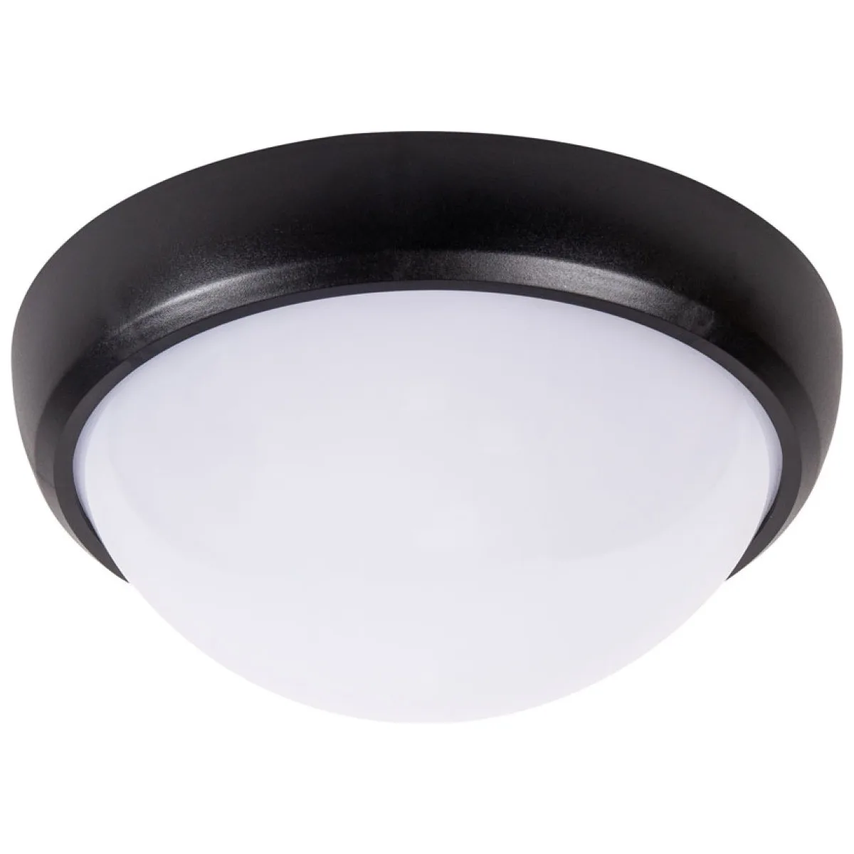 Corp BAT LED Rotund Mare Negru IP65 12W 3000K Opal Novelite