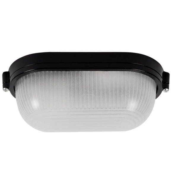 Corp BAT E27 Oval Negru IP54 Dispersor Sticla Opal Novelite