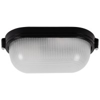 Corp BAT E27 Oval Negru IP54 Dispersor Sticla Opal Novelite