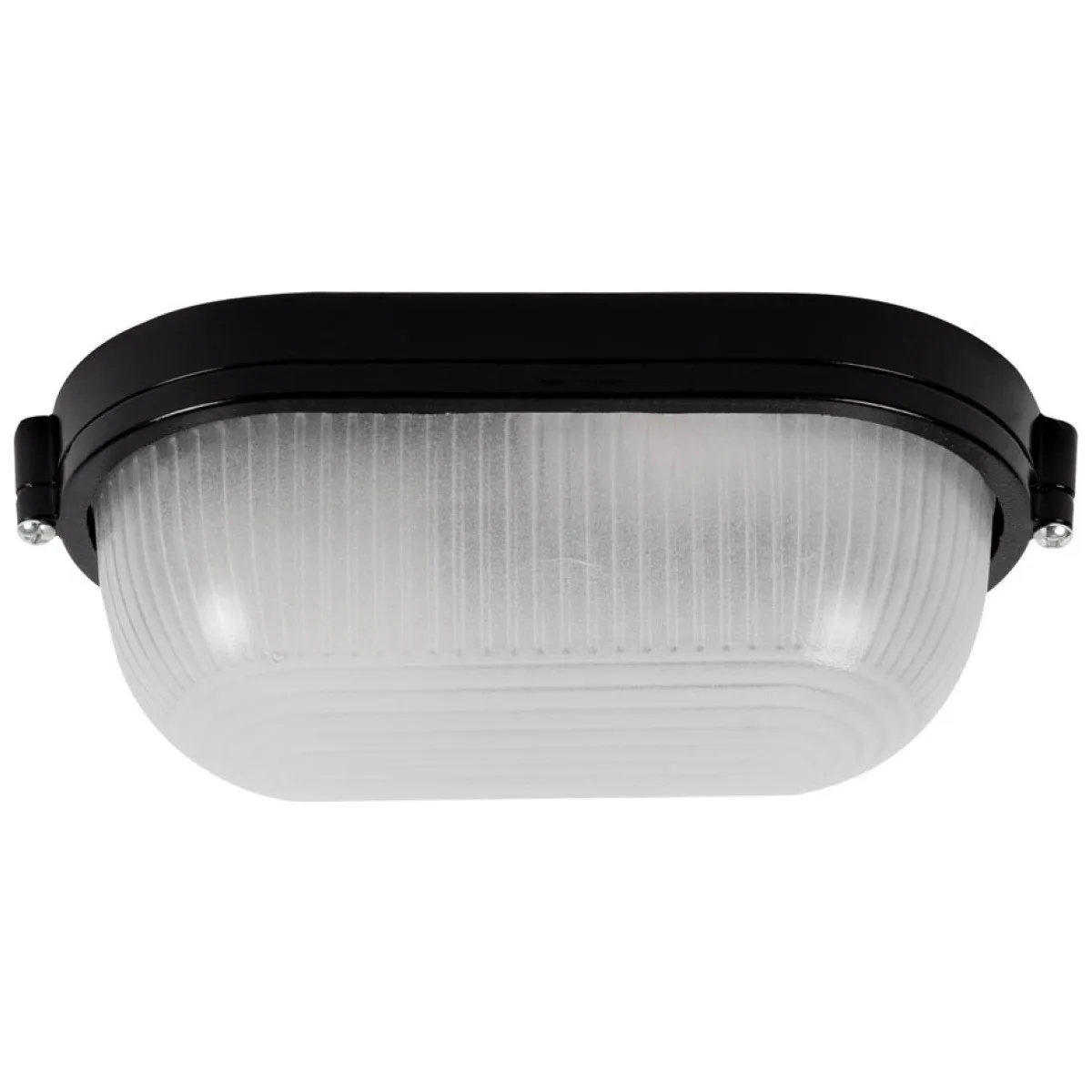 Corp BAT E27 Oval Negru IP54 Dispersor Sticla Opal Novelite