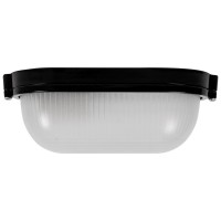Corp BAT E27 Oval Negru IP54 Dispersor Sticla Opal Novelite - vedere laterala