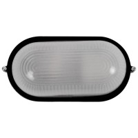 Corp BAT E27 Oval Negru IP54 Dispersor Sticla Opal Novelite - detaliu