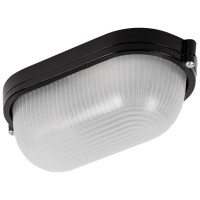 Corp BAT E27 Oval Negru IP54 Dispersor Sticla Opal Novelite - ambalaj