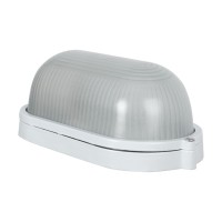 Corp BAT E27 Oval Alb IP54 Dispersor Sticla Opal 60W - Novelite - vedere laterala