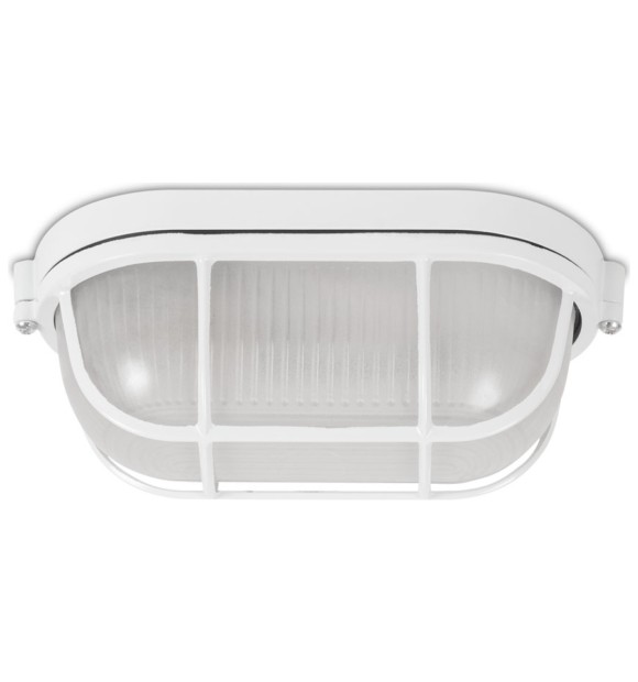 Corp BAT E27 Oval Alb IP54 Sticla Opal + Grilaj 60W - Novelite