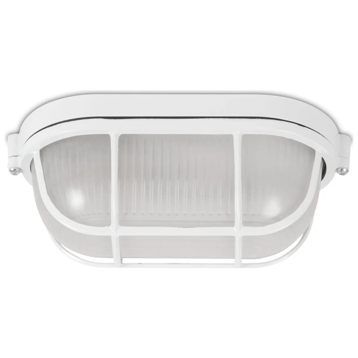 Corp BAT E27 Oval Alb IP54 Sticla Opal + Grilaj 60W - Novelite