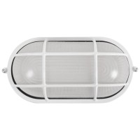 Corp BAT E27 Oval Alb IP54 Sticla Opal + Grilaj 60W - Novelite - detaliu