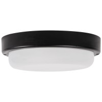 Corp BAT LED Rotund mic Negru 18W 6400K IP65 Opal Novelite - vedere laterala