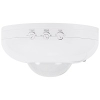 Senzor de miscare PIR 360 grade 1200W IP20 alb, montaj pe tavan - vedere laterala