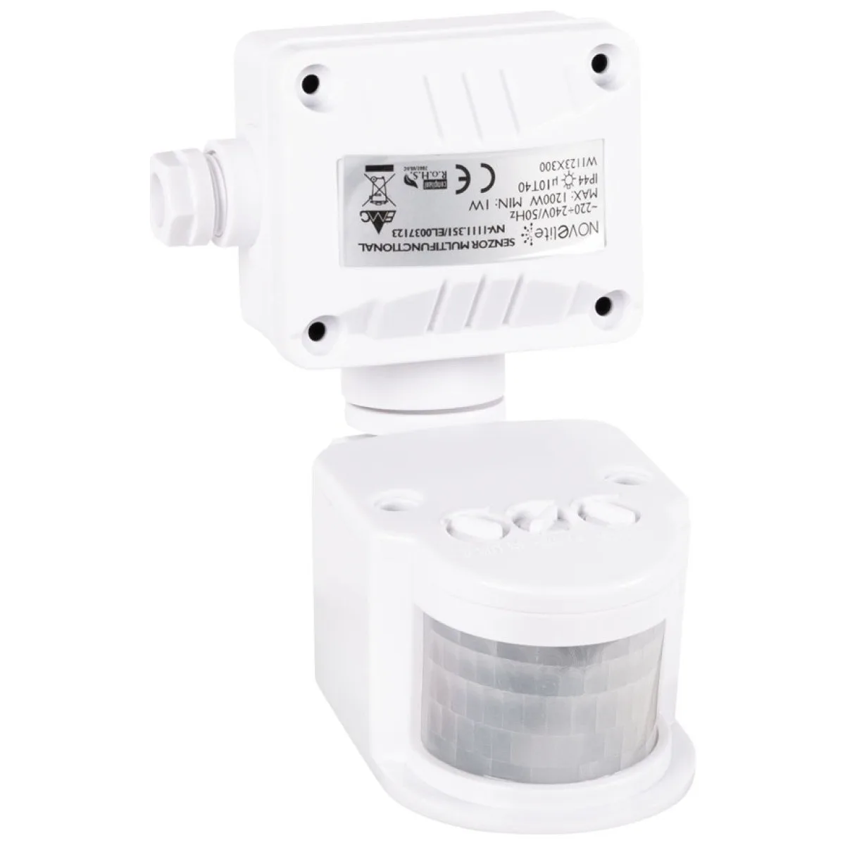 Senzor de miscare PIR 180 grade 1200W IP44 alb, montaj pe tavan