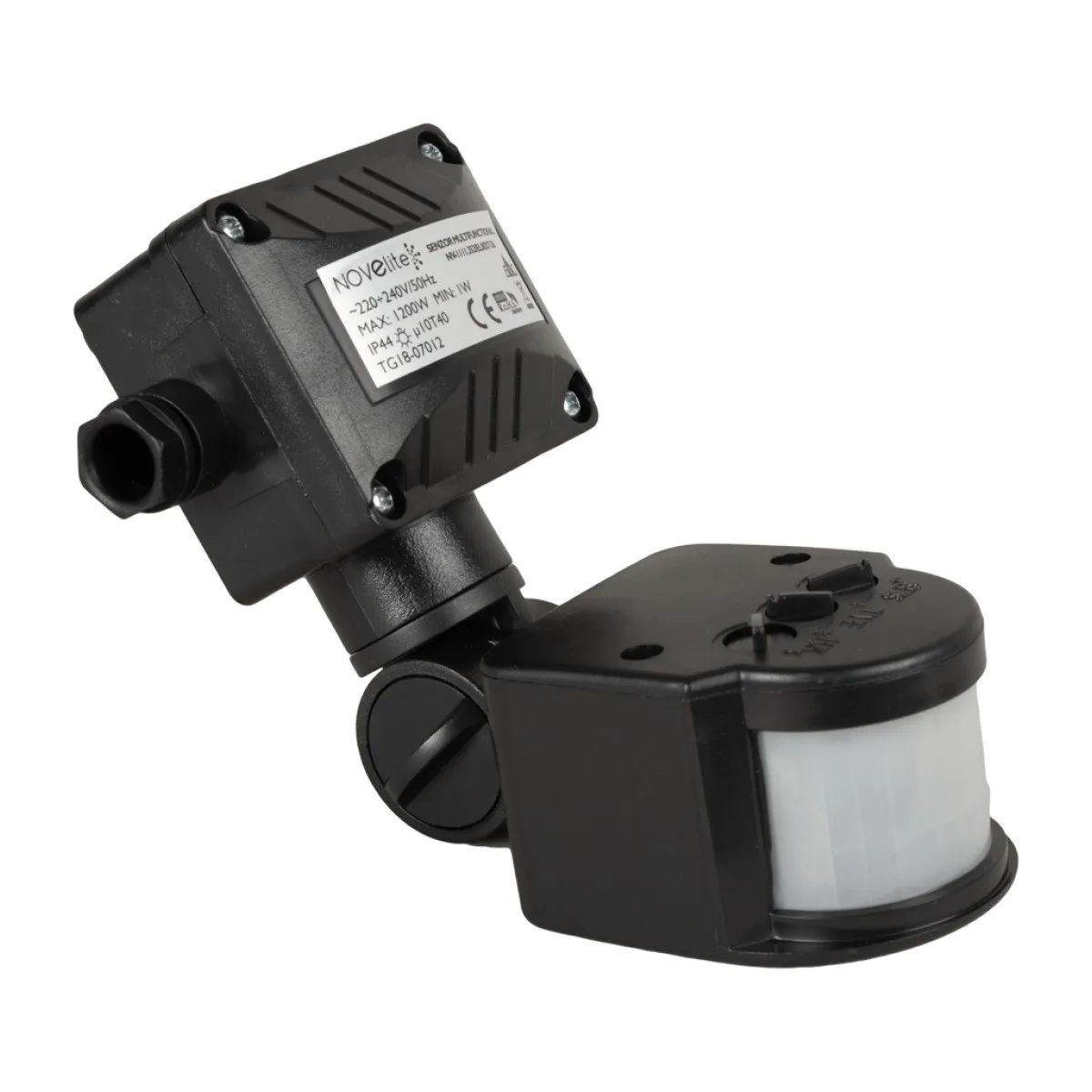 Senzor de miscare PIR 180 grade 1200W IP44 negru, montaj pe tavan JQ35