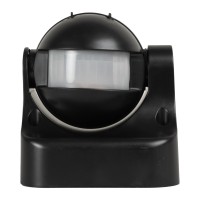 Senzor de miscare PIR 180 grade 1200W IP44 negru, montaj pe tavan