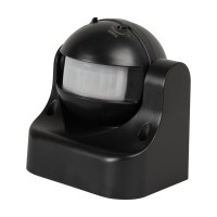 Senzor de miscare PIR 180 grade 1200W IP44 negru, montaj pe tavan - vedere laterala